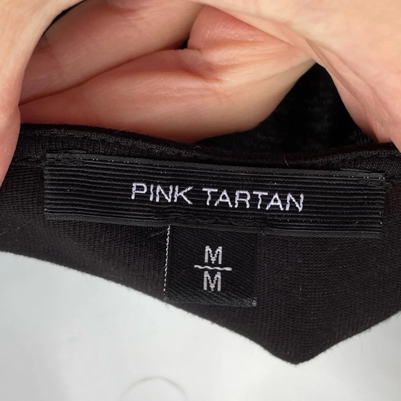Pink Tartan Black Silk Grosgrain Accent Blouse, size M - Picture 10 of 10